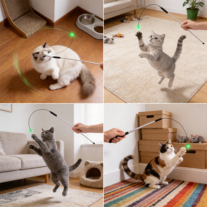 2026👉 Veterinarian Developed😻Laser Cat Teaser Stick😼Innovative Self-Play Fishing Rod & Hunting Toy for Cats