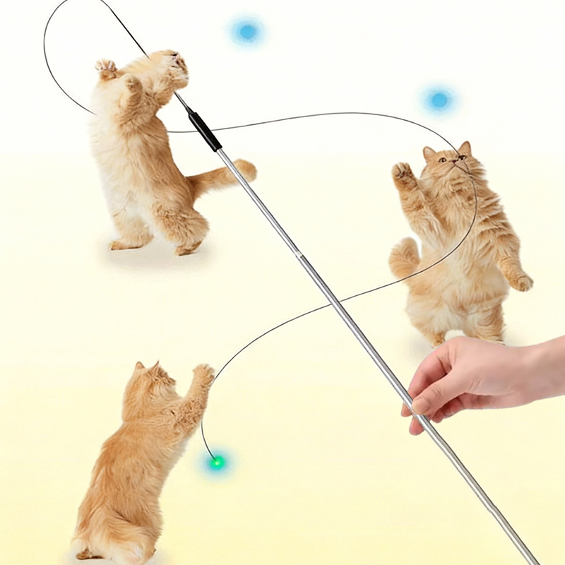 2026👉 Veterinarian Developed😻Laser Cat Teaser Stick😼Innovative Self-Play Fishing Rod & Hunting Toy for Cats