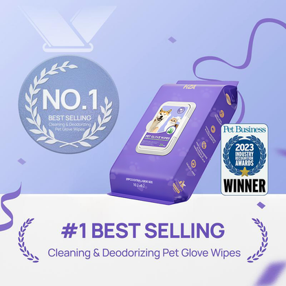 🧤 HZA™ PET Glove Wipes | High-Efficiency Deodorizing & Grooming Gloves