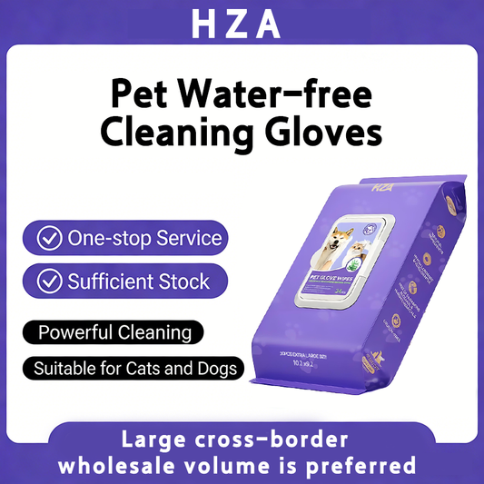 🧤 HZA™ PET Glove Wipes | High-Efficiency Deodorizing & Grooming Gloves