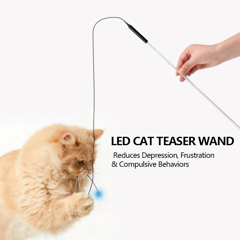 2026👉 Veterinarian Developed😻Laser Cat Teaser Stick😼Innovative Self-Play Fishing Rod & Hunting Toy for Cats