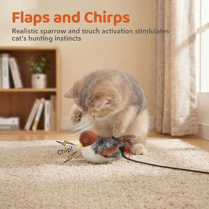 🐾Realistic Interactive Bird Toy: Unleash Your Cat's Hunting Instincts & Keep Wildlife Safe – The Ultimate Indoor Experience🐥