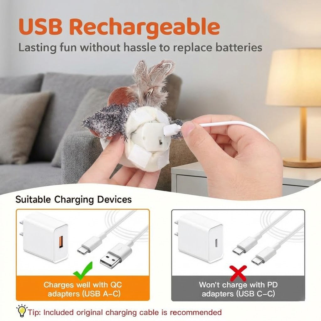 🐾Realistic Interactive Bird Toy: Unleash Your Cat's Hunting Instincts & Keep Wildlife Safe – The Ultimate Indoor Experience🐥