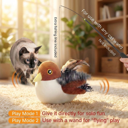 🐾Realistic Interactive Bird Toy: Unleash Your Cat's Hunting Instincts & Keep Wildlife Safe – The Ultimate Indoor Experience🐥